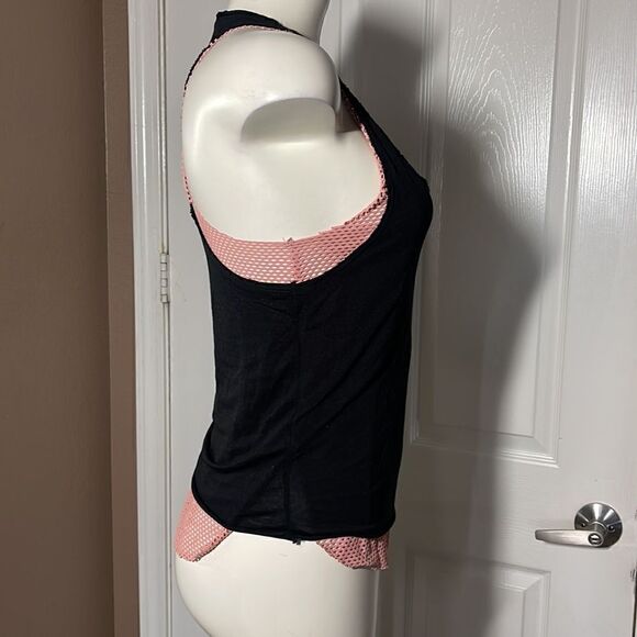 Koral Black and pink sheer net top racerback size xs - Picture 3 of 5